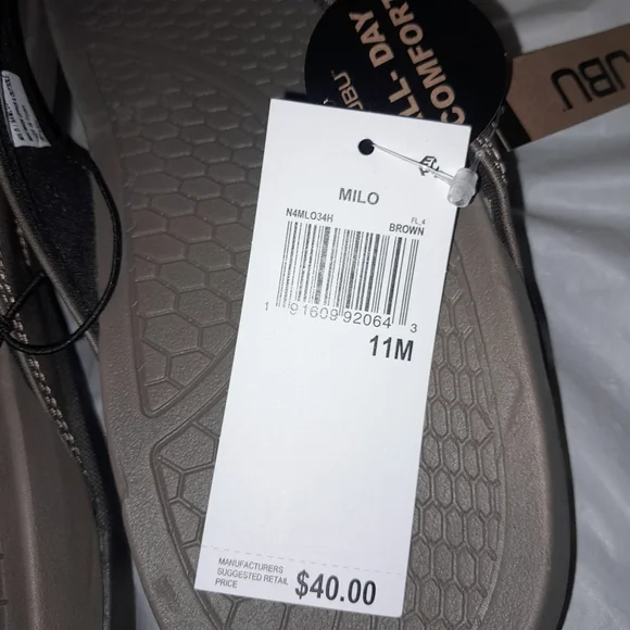 New Men's JBU Milo Comfort Slip On Thong Sandal In Brown NWT Size 11M - Picture 5 of 15